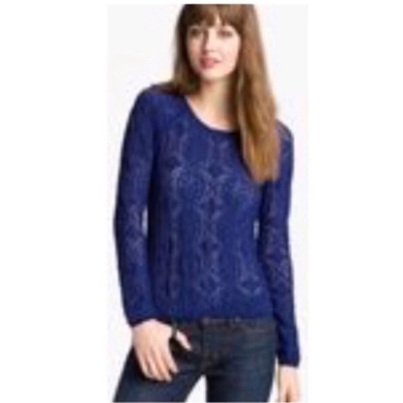 Free People Tops - Free People Sunny Pucker Lace Top in Indigo Blue